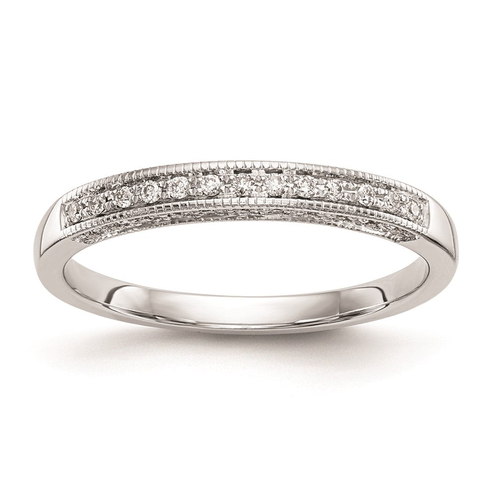 14K Weißgold Ehering mit natürlichen Diamanten