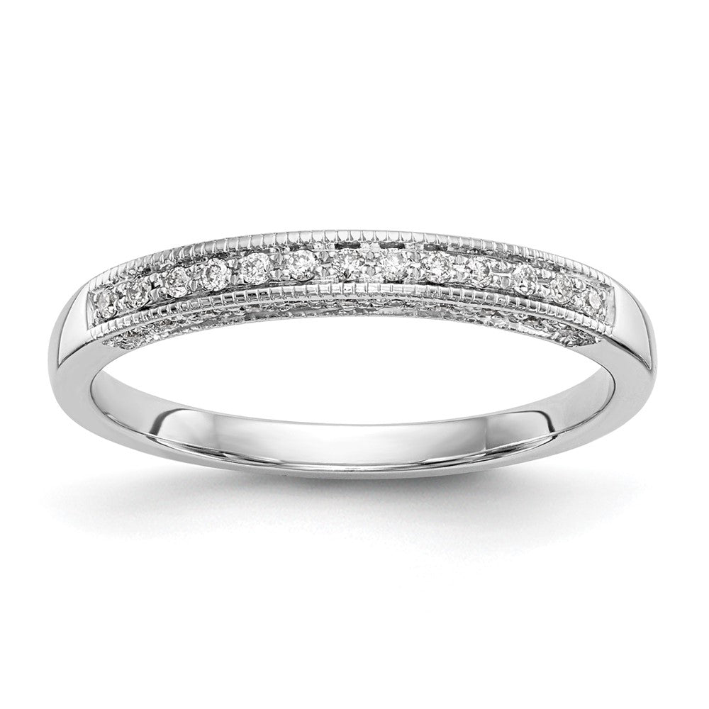 14K Weißgold Ehering mit 0,17 ct. im Labor gezüchteten Diamanten VS/SI+ G+