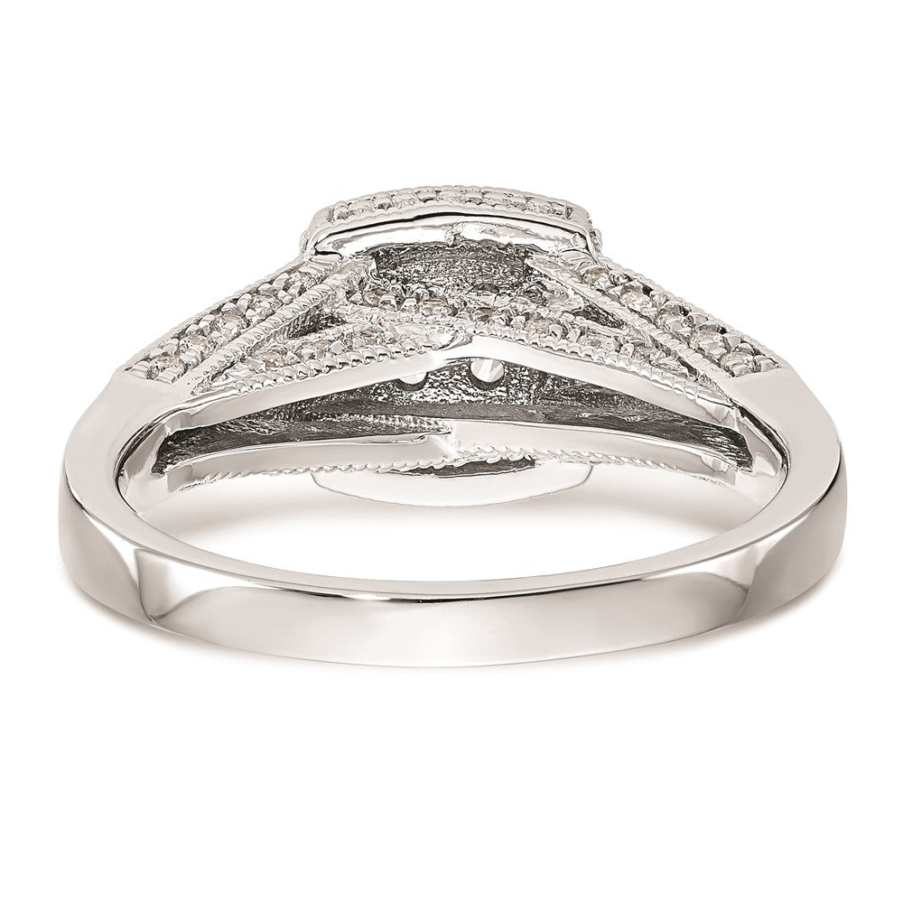 14K Weißgold Verlobungsring mit echtem Diamant-Cluster