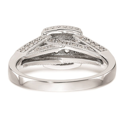 14K Weißgold Verlobungsring mit echtem Diamant-Cluster