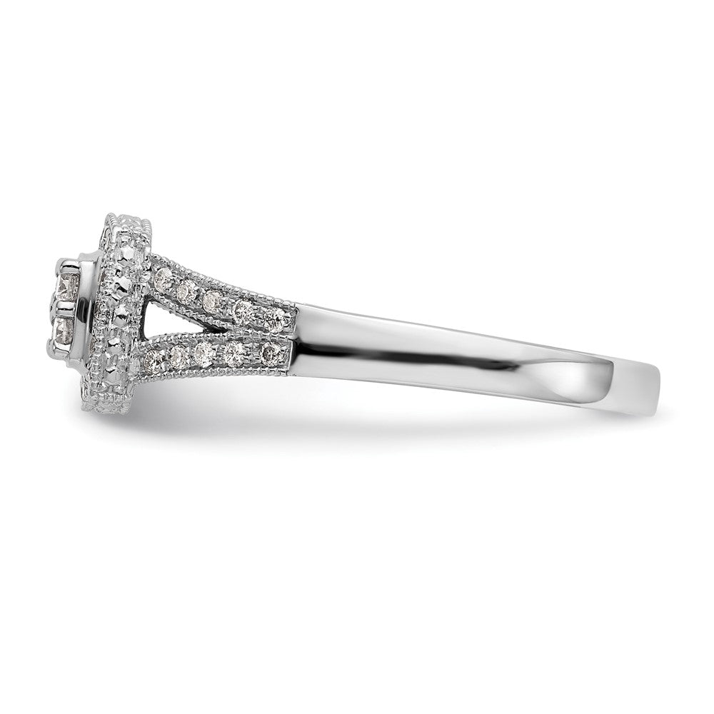 14K Weißgold Verlobungsring mit 0,5 ct. Laborgezüchteten Diamanten VS/SI+ G+ im Cluster-Design