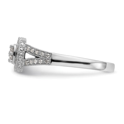 14K Weißgold Verlobungsring mit 0,5 ct. Laborgezüchteten Diamanten VS/SI+ G+ im Cluster-Design