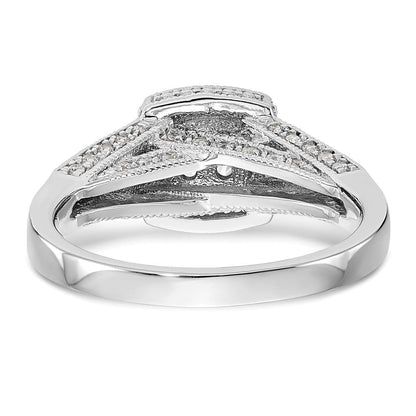14K Weißgold Verlobungsring mit 0,5 ct. Laborgezüchteten Diamanten VS/SI+ G+ im Cluster-Design