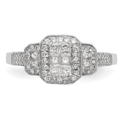 14K Weißgold Ehering mit natürlichen Diamanten