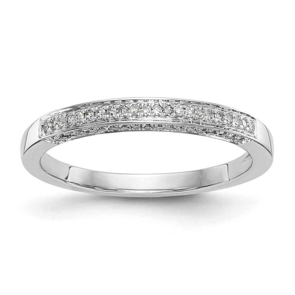 14K Weißgold Ehering mit natürlichen Diamanten