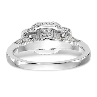 14K Weißgold Komplett Diamant Cluster Verlobungsring
