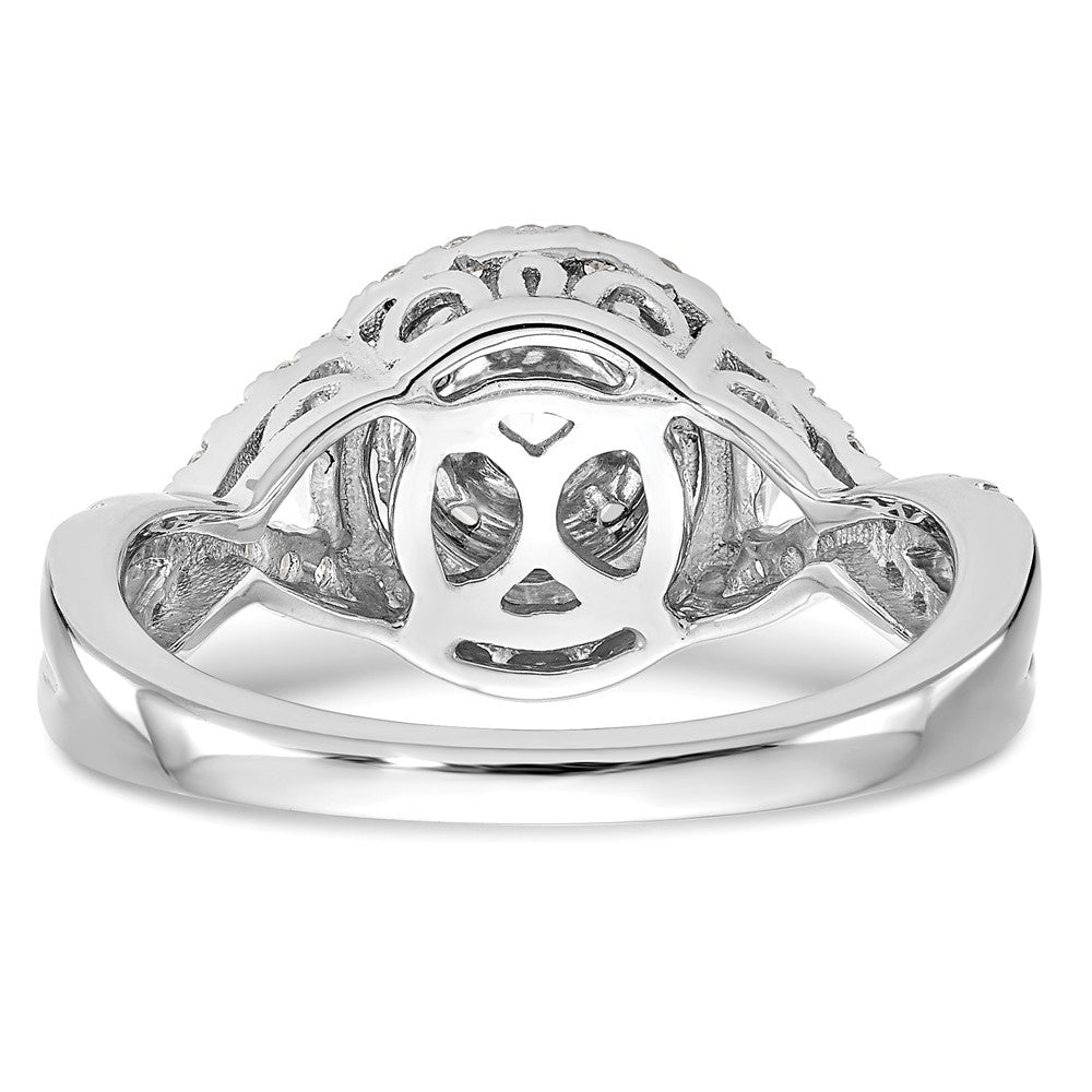 14K Weißgold Heiligenschein Cluster 3/4 Karat Diamant Komplett Verlobungsring