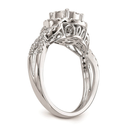 14K Weißgold Verlobungsring mit Cluster aus 0,75 ct. Labor-Diamanten, VS/SI+ G+