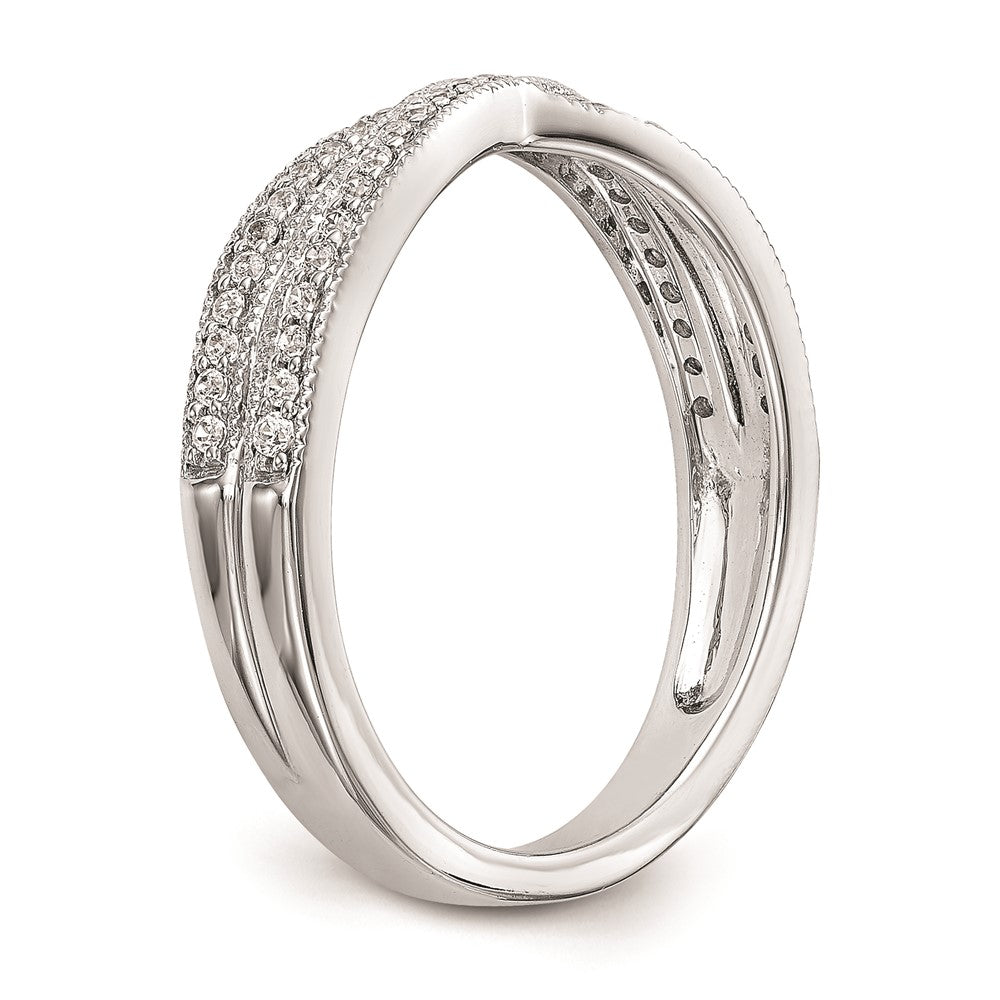 14K Weißgold Ehering mit natürlichen Diamanten