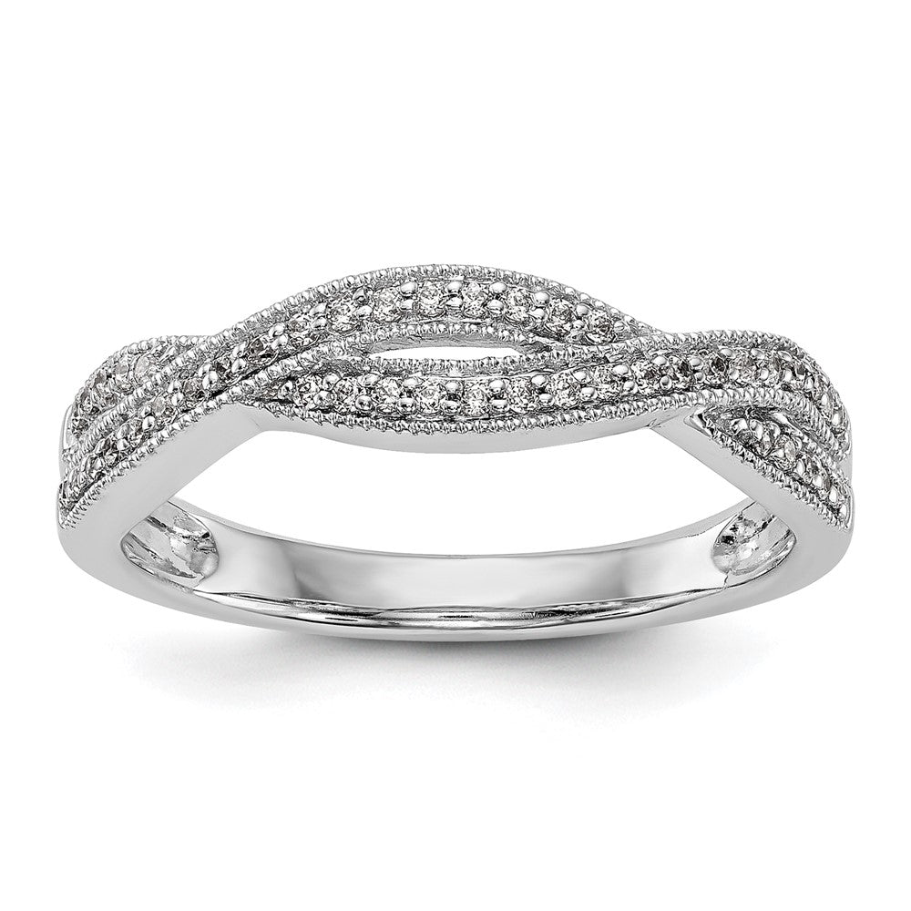 14K Weißgold Ehering mit natürlichen Diamanten