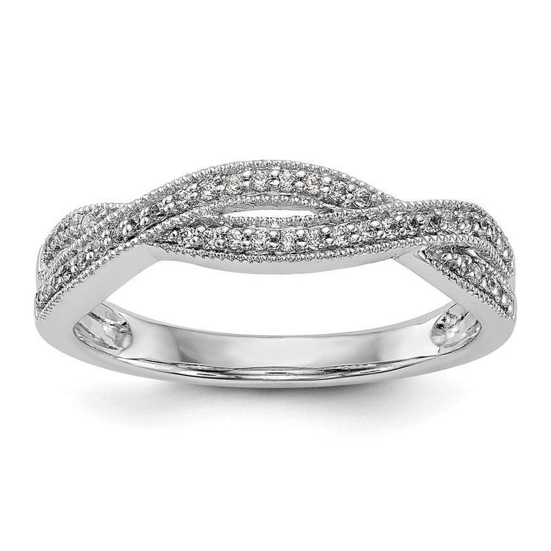 14K Weißgold Ehering mit natürlichen Diamanten