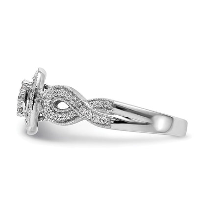 14K Weißgold Komplett Diamant Cluster Verlobungsring