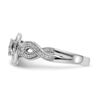Verlobungsring aus 14K Weißgold mit Diamant-Cluster, komplett besetzt, echte Diamanten
