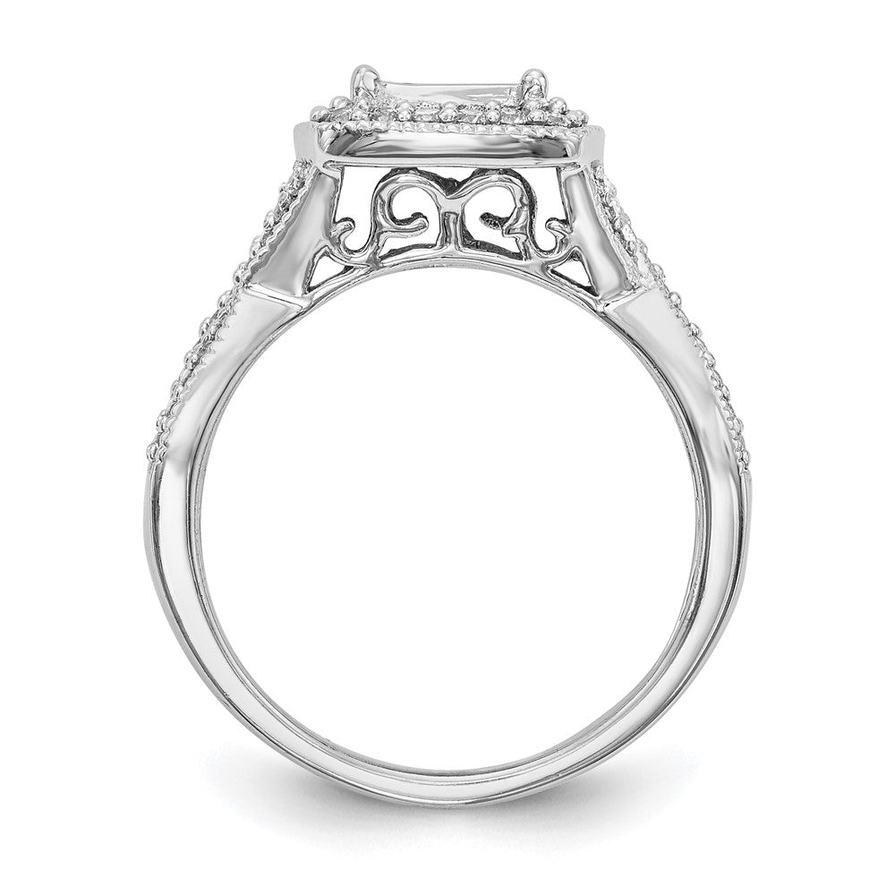 14K Weißgold Diamant-Cluster-Verlobungsring, echte Diamanten