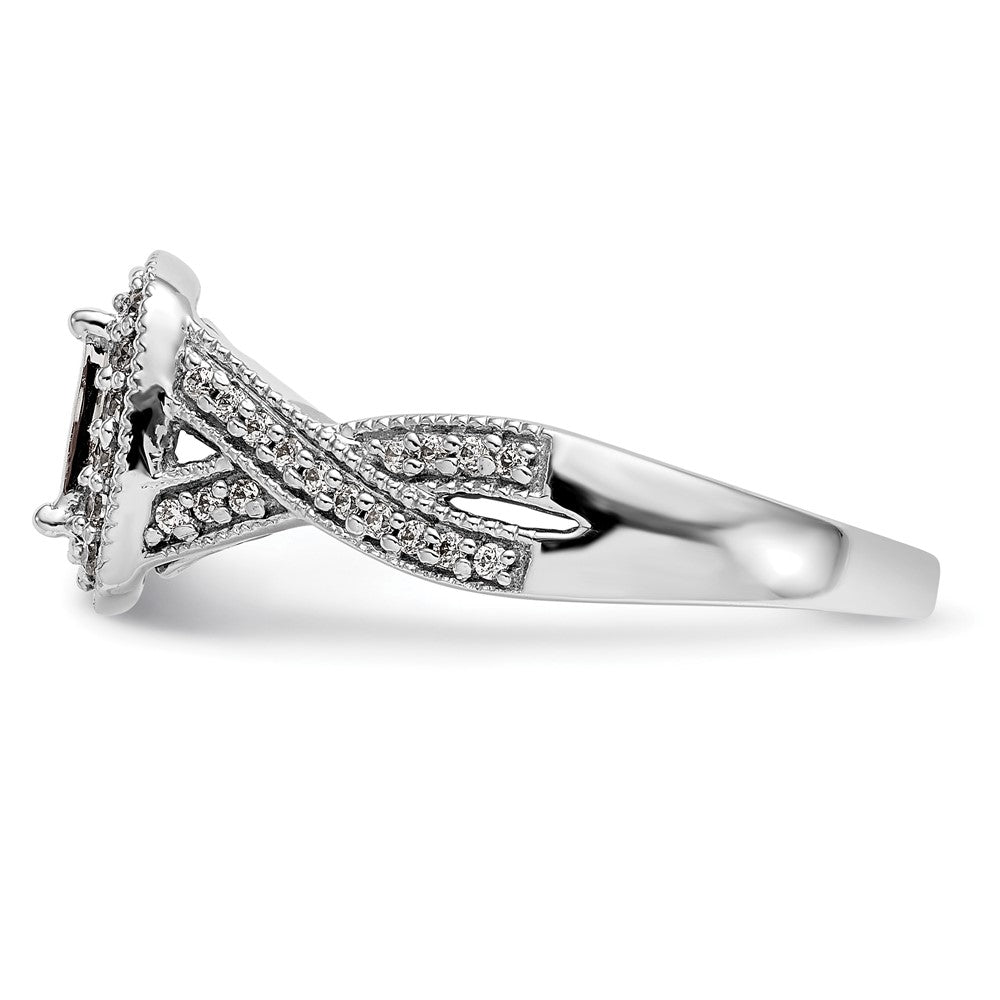 14K Weißgold Diamant-Cluster-Verlobungsring, echte Diamanten