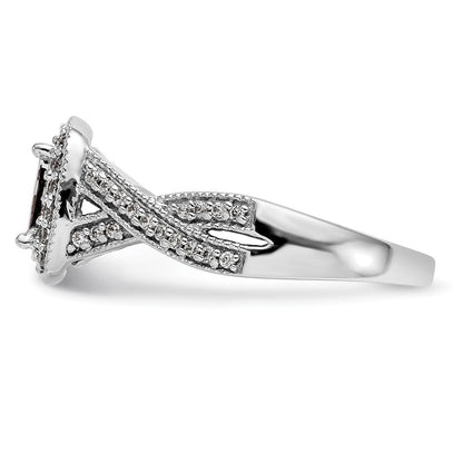 14K Weißgold Diamant-Cluster-Verlobungsring, echte Diamanten