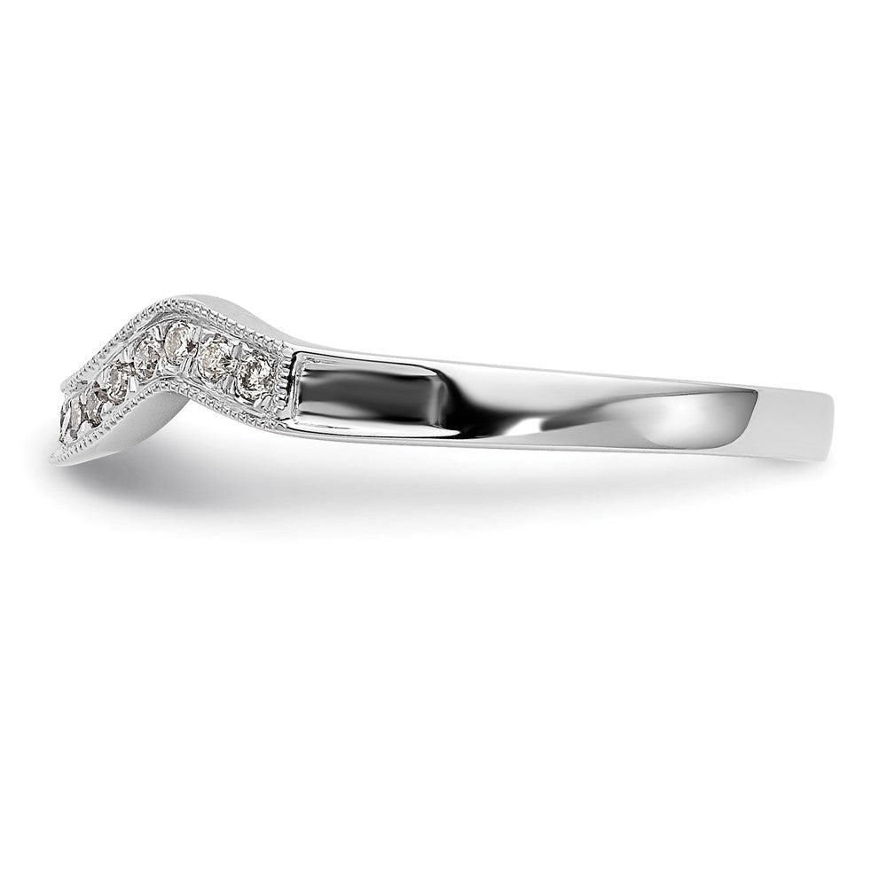 14K Weißgold Ehering mit 0,10 ct. Labor-gezüchteten Diamanten VS/SI+ G+ Komplett