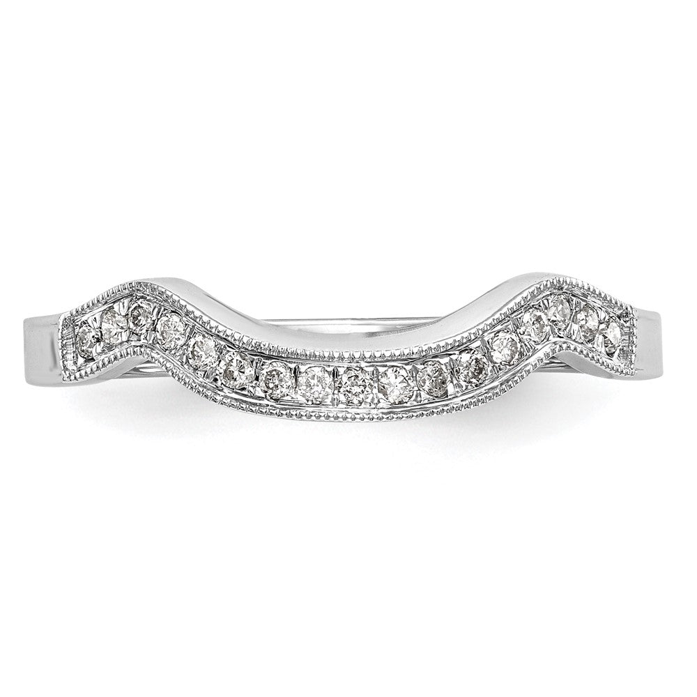 14K Weißgold Ehering mit 0,10 ct. Labor-gezüchteten Diamanten VS/SI+ G+ Komplett