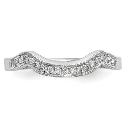 14K Weißgold Ehering mit 0,10 ct. Labor-gezüchteten Diamanten VS/SI+ G+ Komplett
