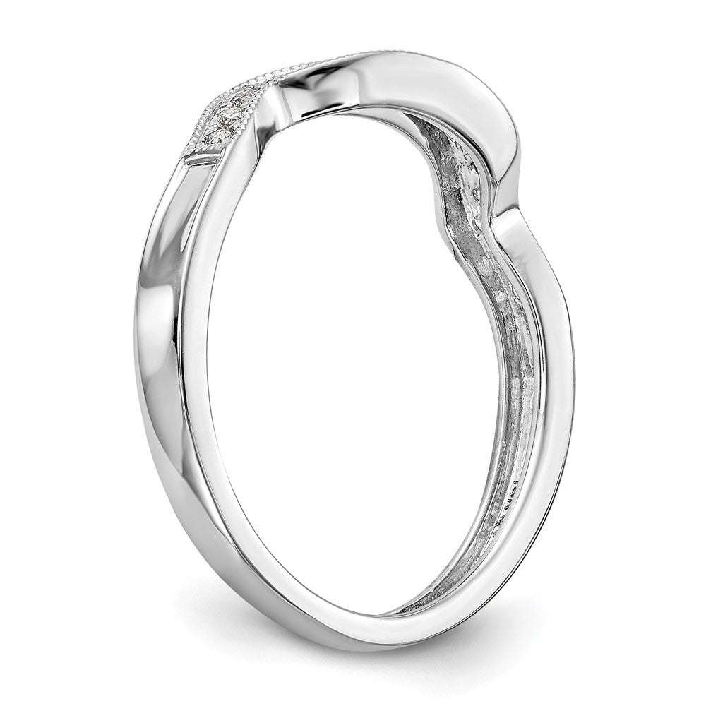 14K Weißgold Ehering mit 0,10 ct. Labor-gezüchteten Diamanten VS/SI+ G+ Komplett