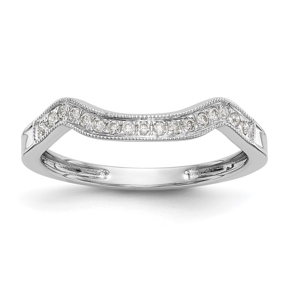14K Weißgold Ehering mit 0,10 ct. Labor-gezüchteten Diamanten VS/SI+ G+ Komplett