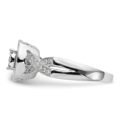 14K Weißgold Quadratisch Heiligenschein Cluster 3/8 Karat Diamant Komplett Verlobungsring