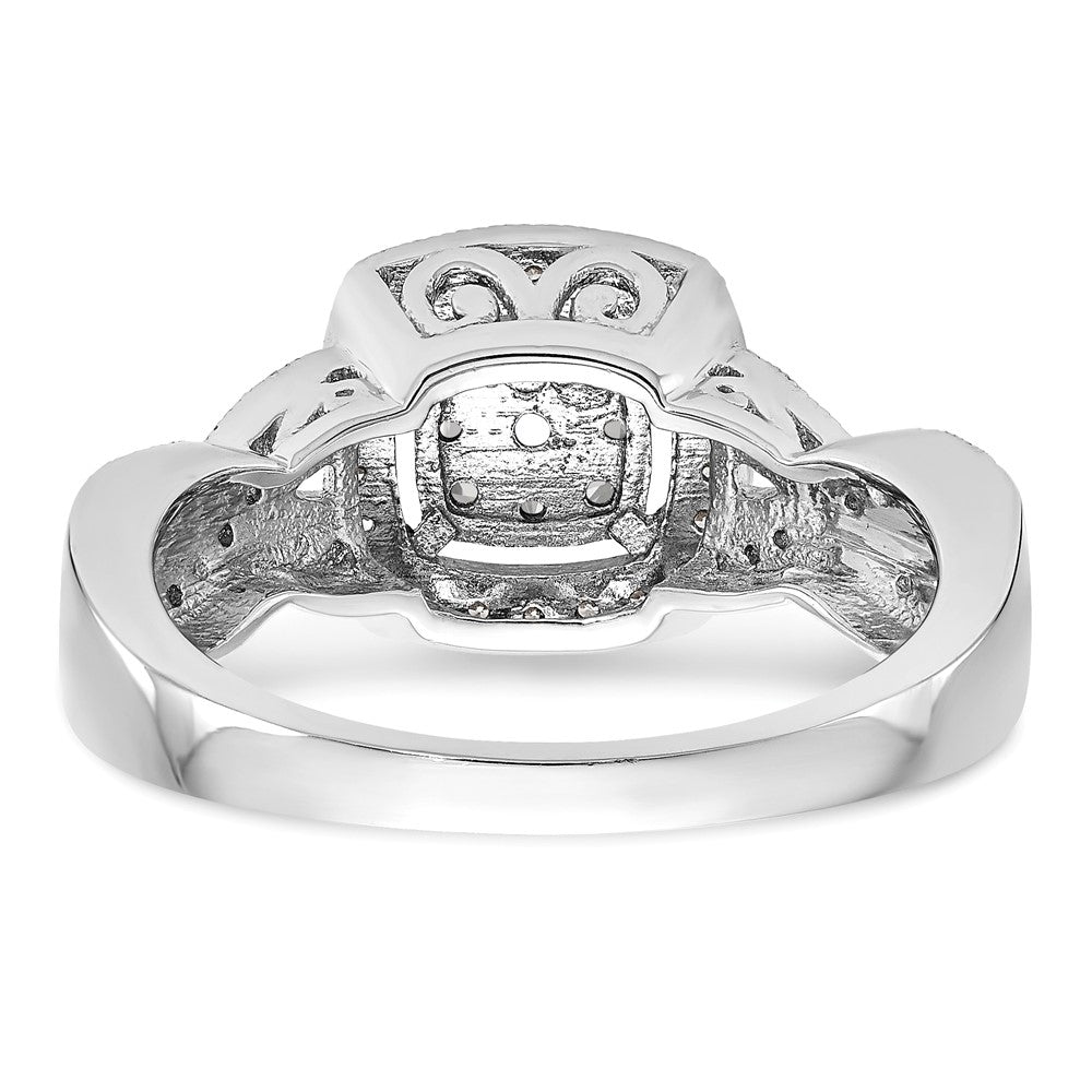 14K Weißgold Verlobungsring mit 0,375 ct. Laborgezüchteten Diamanten im Cluster-Design, VS/SI+ G+
