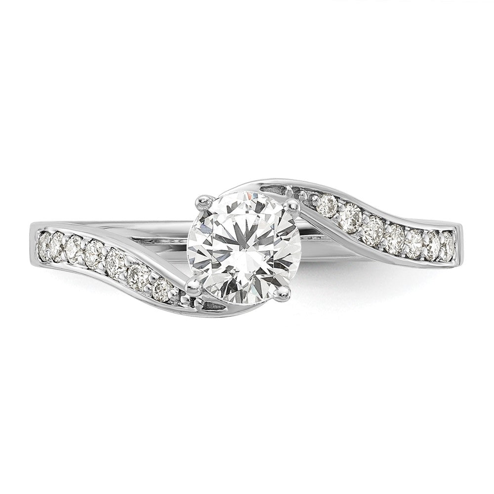 14K Weißgold Verlobungsring mit 0,625 ct. im Labor gezüchteten Diamanten, VS/SI, Wickeldesign
