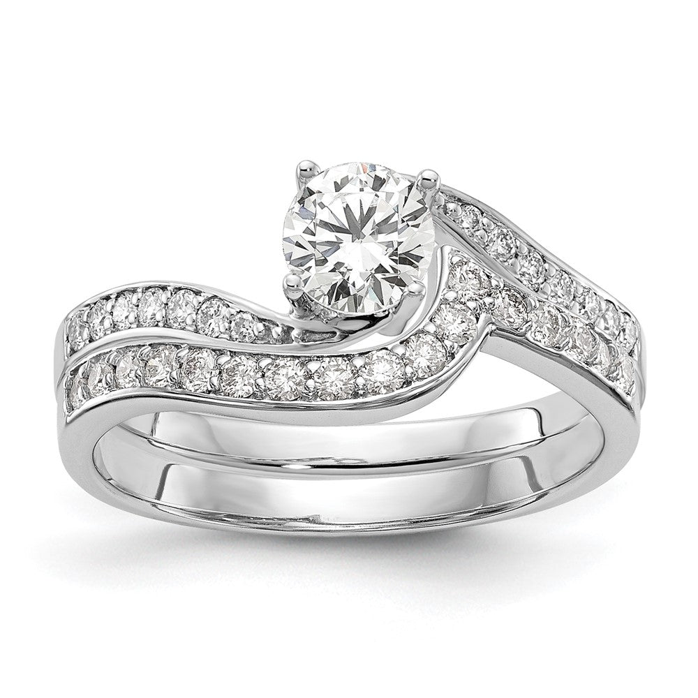 14K Weißgold Verlobungsring mit 0,625 ct. im Labor gezüchteten Diamanten, VS/SI, Wickeldesign