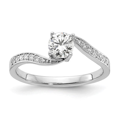 14K Weißgold Verlobungsring mit 0,625 ct. im Labor gezüchteten Diamanten, VS/SI, Wickeldesign