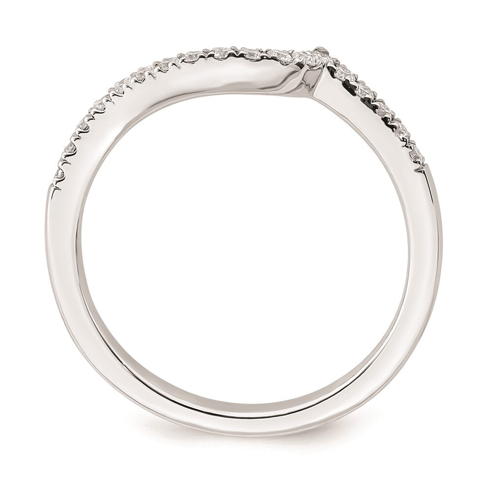 14K Weißgold Ehering mit natürlichen Diamanten, konturiert