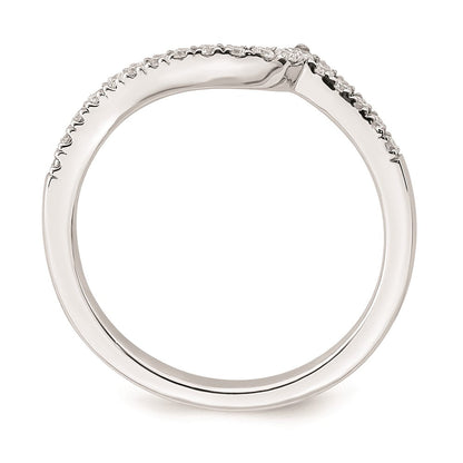 14K Weißgold Ehering mit natürlichen Diamanten, konturiert
