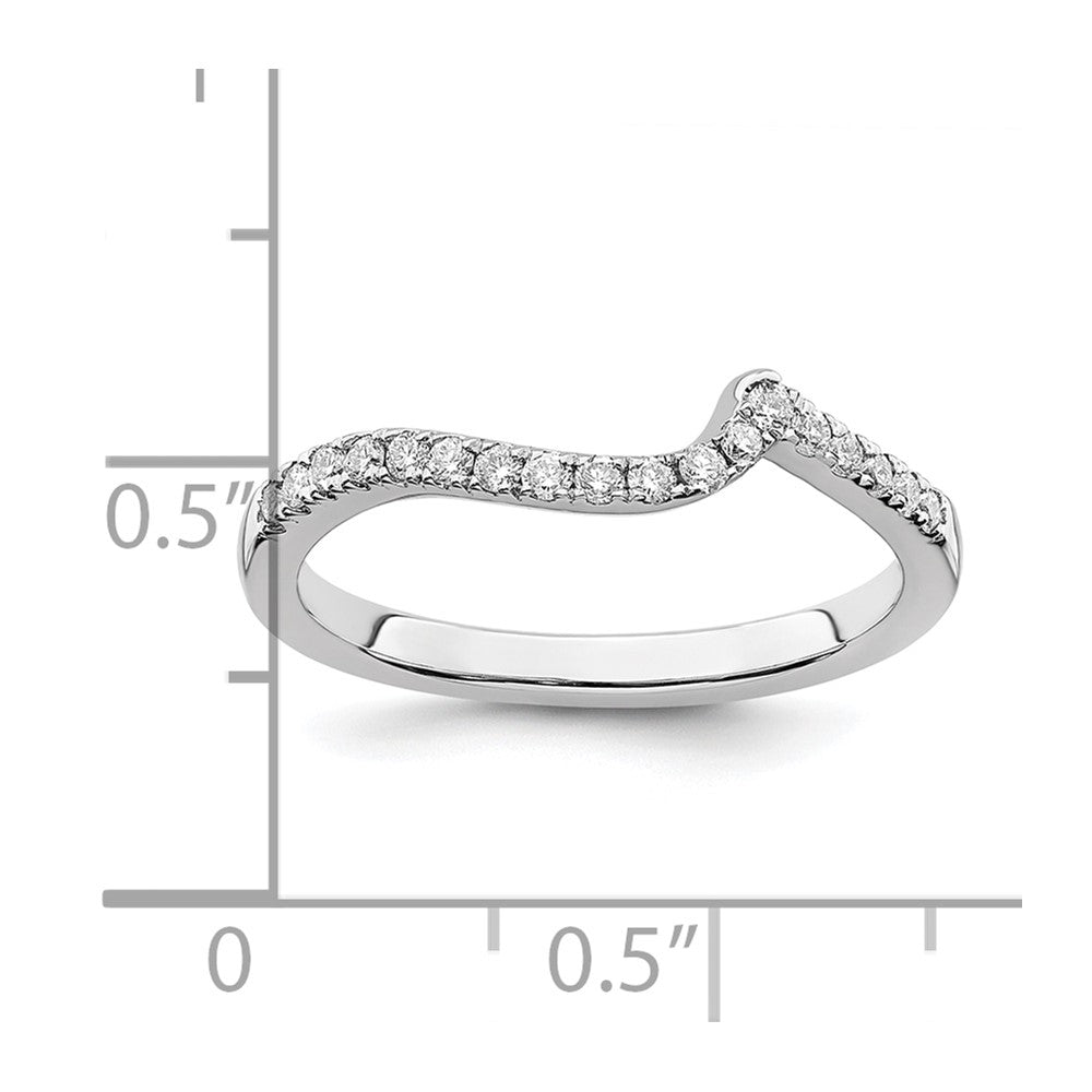 14K Weißgold Ehering mit natürlichen Diamanten, konturiert