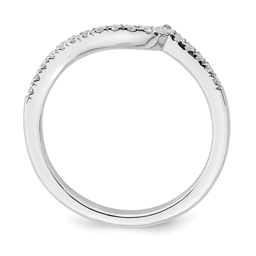 14K Weißgold Ring mit 0,2 ct. laborgezüchteten Diamanten, VS/SI+ G+, konturierter Ehering