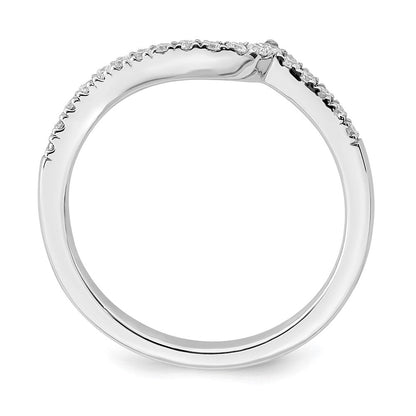 14K Weißgold Ring mit 0,2 ct. laborgezüchteten Diamanten, VS/SI+ G+, konturierter Ehering