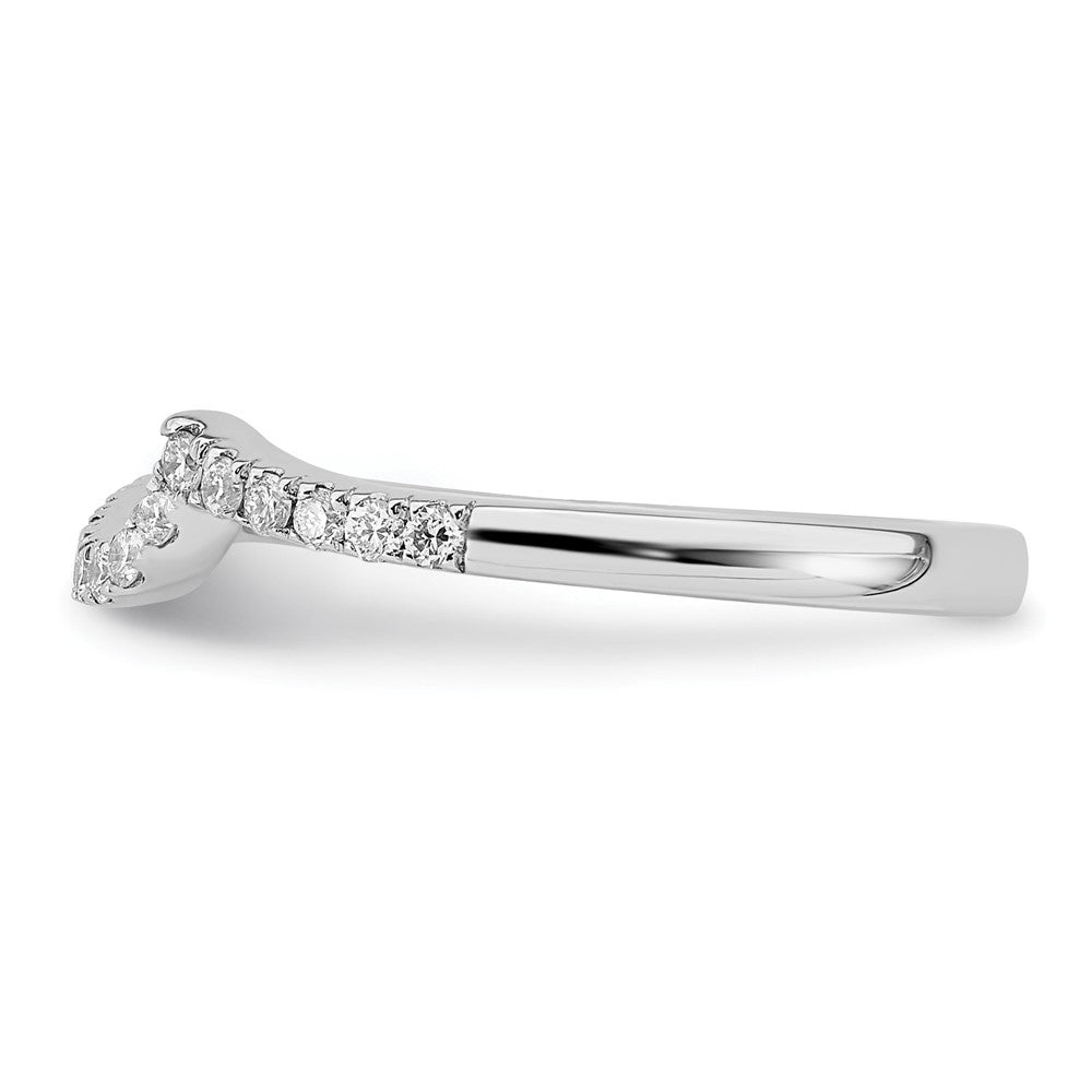 14K Weißgold Ring mit 0,2 ct. laborgezüchteten Diamanten, VS/SI+ G+, konturierter Ehering