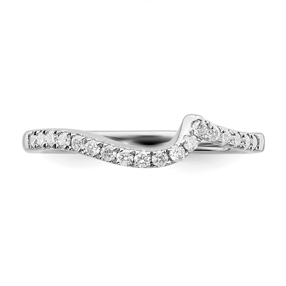 14K Weißgold Ring mit 0,2 ct. laborgezüchteten Diamanten, VS/SI+ G+, konturierter Ehering