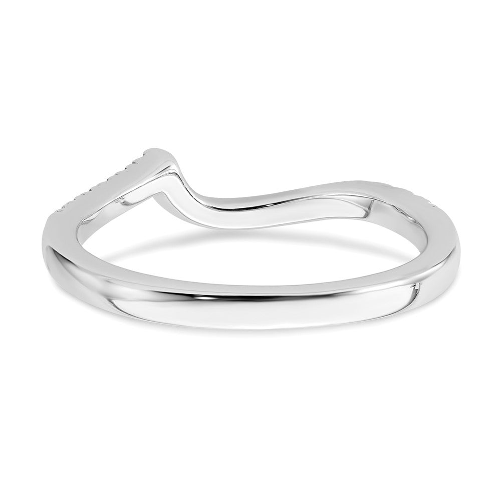 14K Weißgold Ring mit 0,2 ct. laborgezüchteten Diamanten, VS/SI+ G+, konturierter Ehering