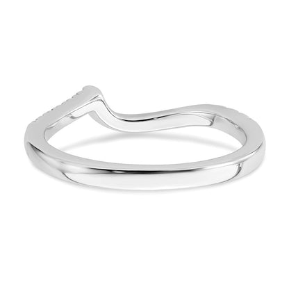 14K Weißgold Ring mit 0,2 ct. laborgezüchteten Diamanten, VS/SI+ G+, konturierter Ehering
