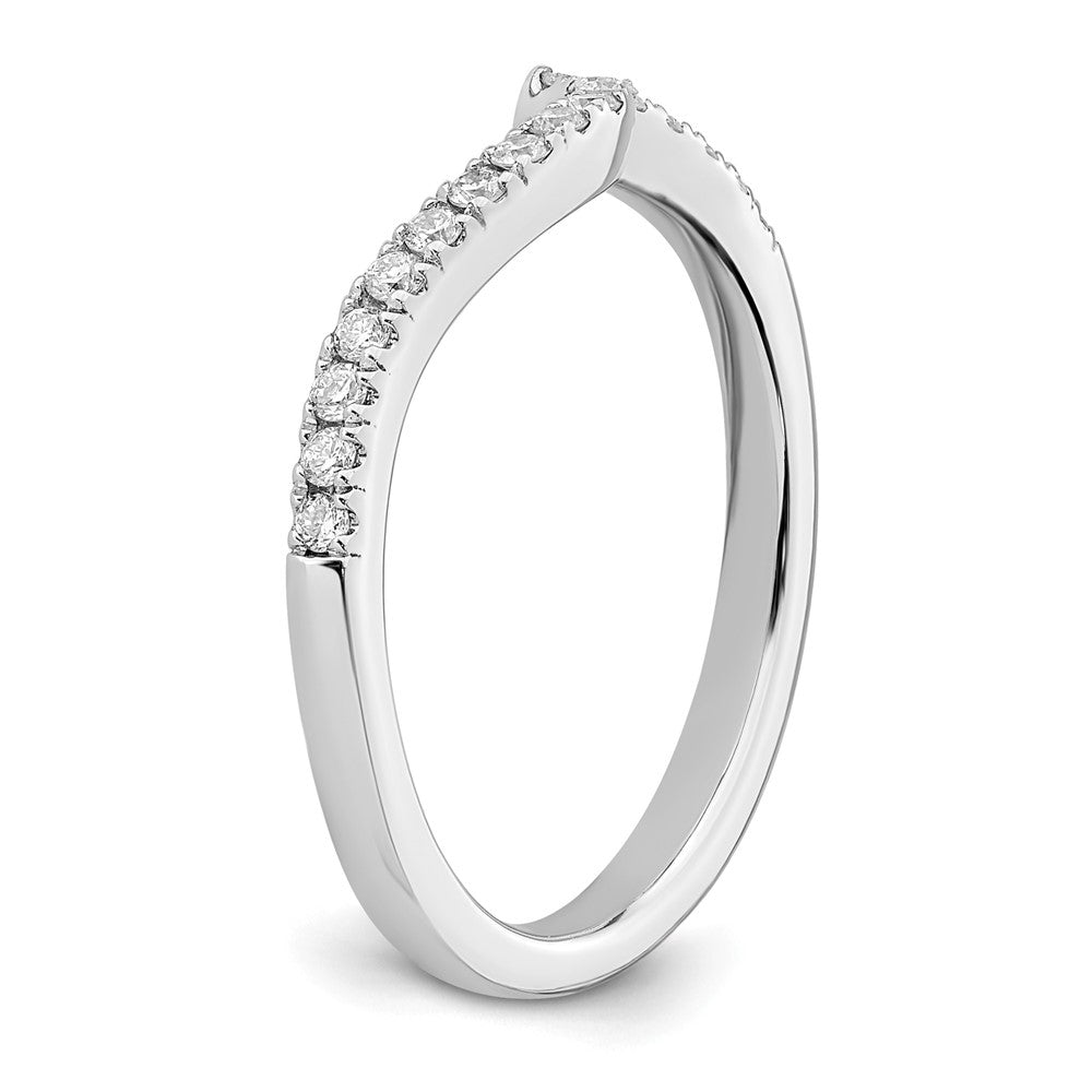 14K Weißgold Ring mit 0,2 ct. laborgezüchteten Diamanten, VS/SI+ G+, konturierter Ehering