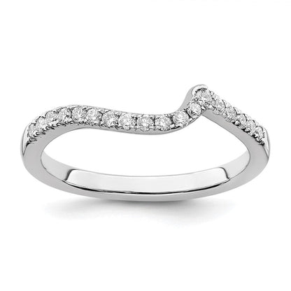 14K Weißgold Ring mit 0,2 ct. laborgezüchteten Diamanten, VS/SI+ G+, konturierter Ehering