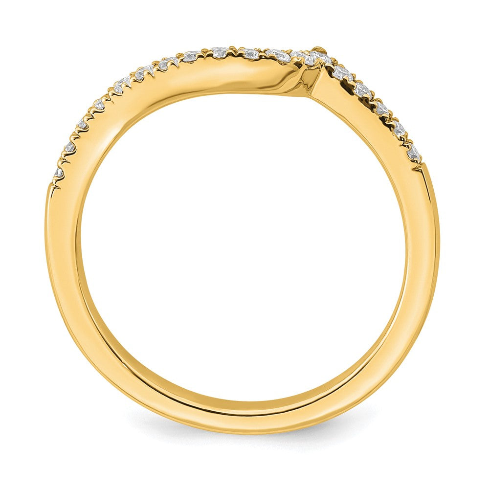 14K Gelbgold 0,2 ct. Laborgezüchteter Diamant VS/SI+ G+ Konturierter Ehering