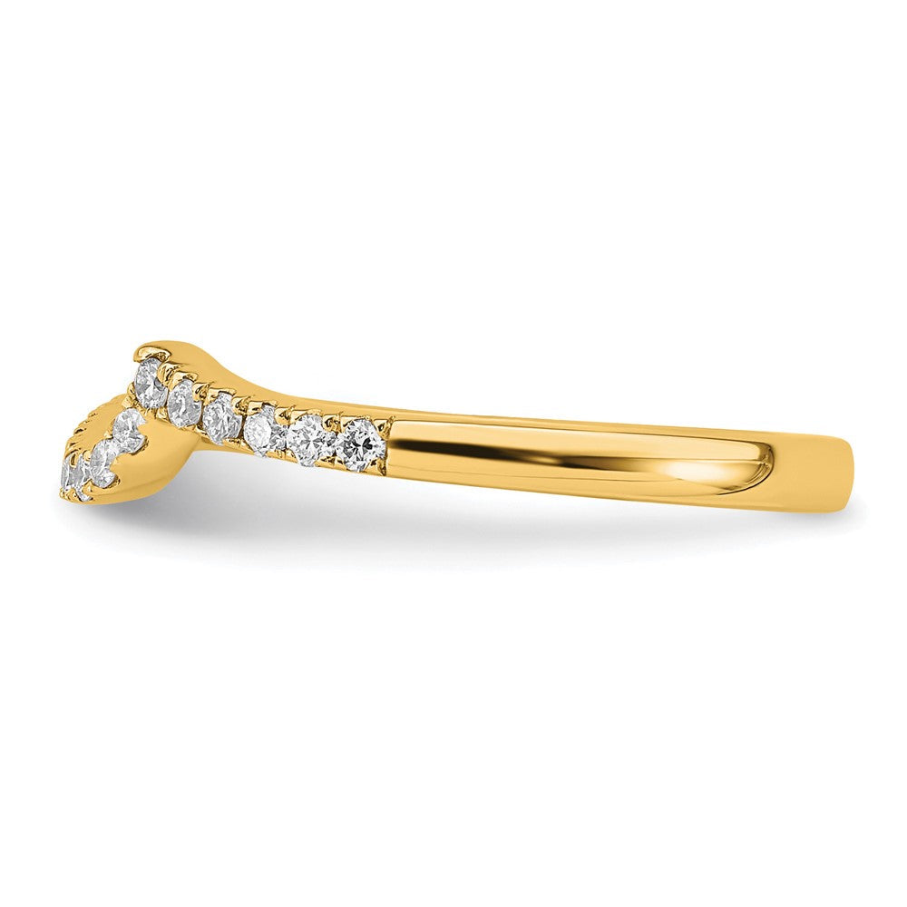 14K Gelbgold 0,2 ct. Laborgezüchteter Diamant VS/SI+ G+ Konturierter Ehering
