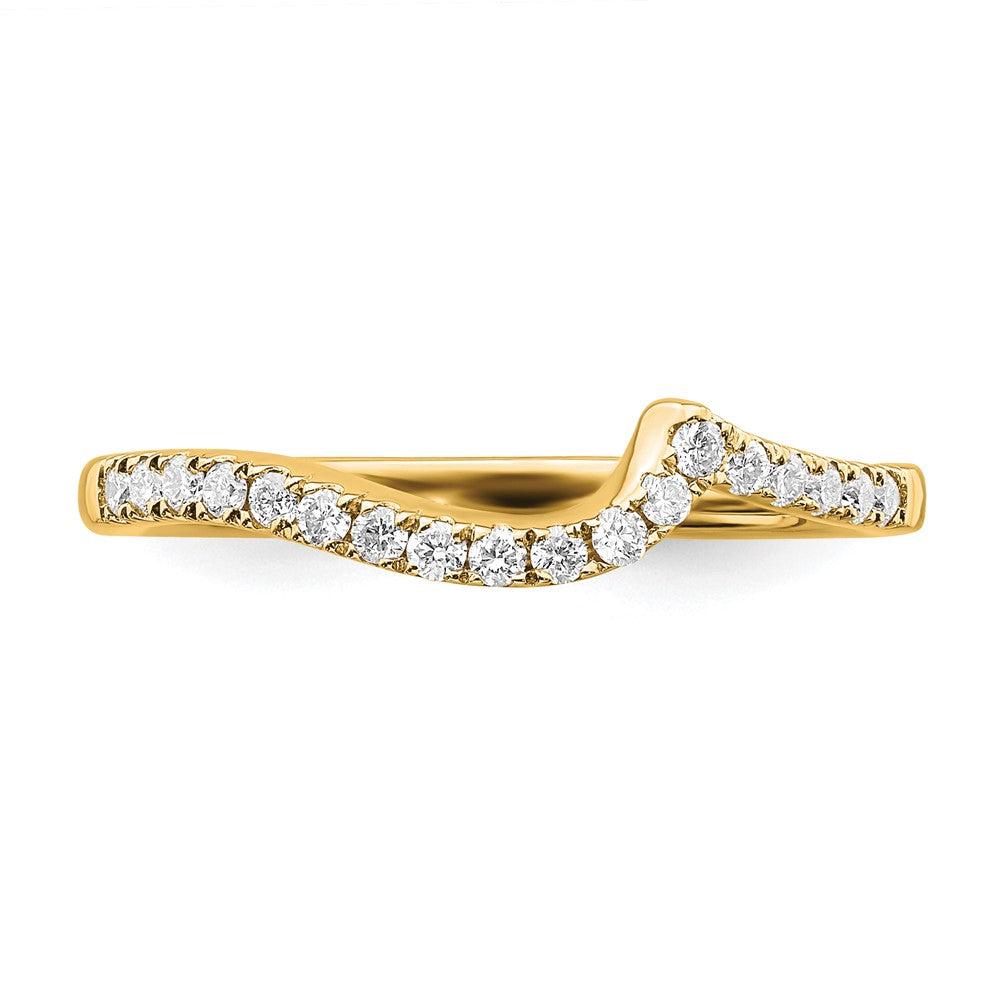 14K Gelbgold 0,2 ct. Laborgezüchteter Diamant VS/SI+ G+ Konturierter Ehering