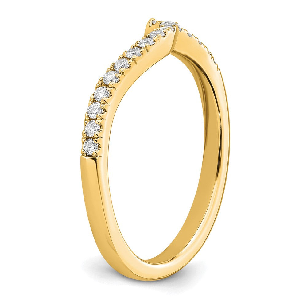 14K Gelbgold 0,2 ct. Laborgezüchteter Diamant VS/SI+ G+ Konturierter Ehering
