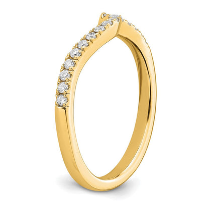 14K Gelbgold 0,2 ct. Laborgezüchteter Diamant VS/SI+ G+ Konturierter Ehering