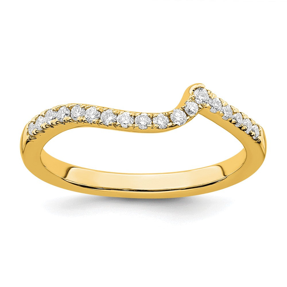 14K Gelbgold 0,2 ct. Laborgezüchteter Diamant VS/SI+ G+ Konturierter Ehering