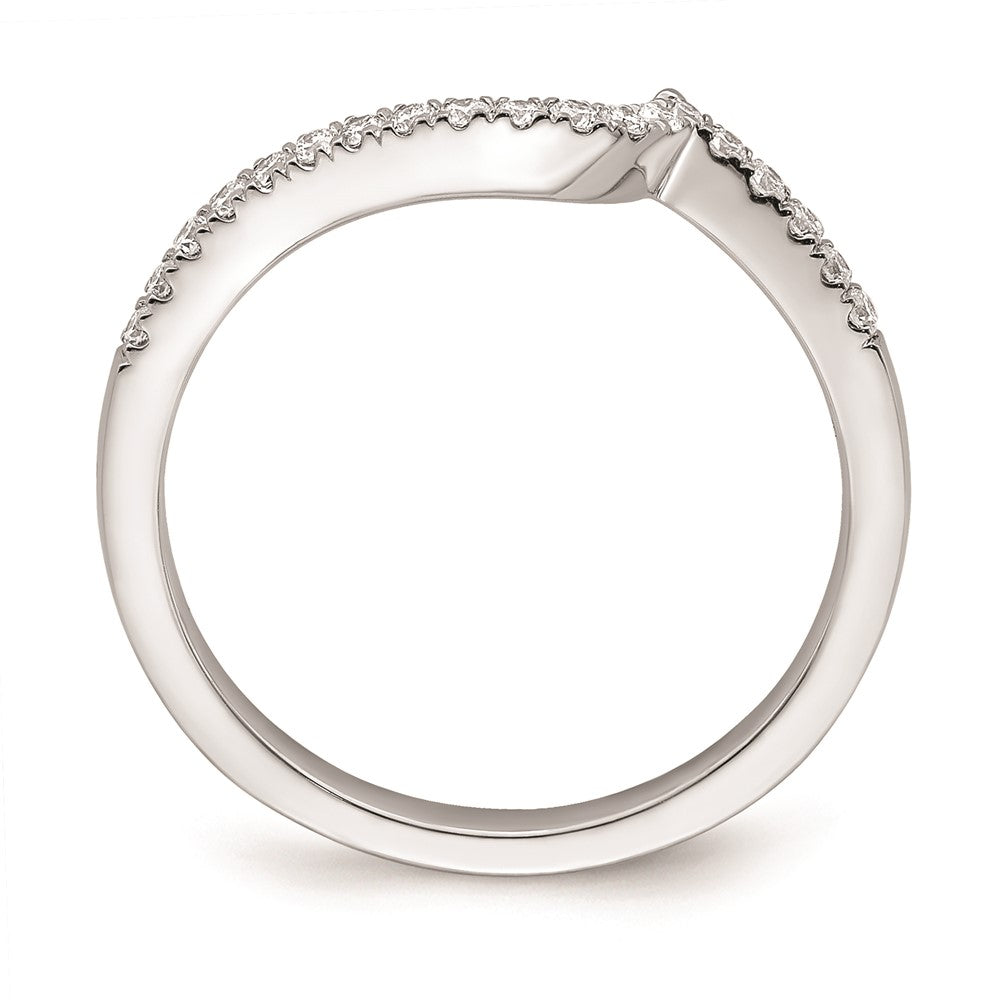 14K Weißgold Diamant-Trauring, konturiert