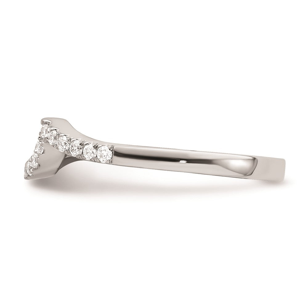 14K Weißgold Diamant-Trauring, konturiert