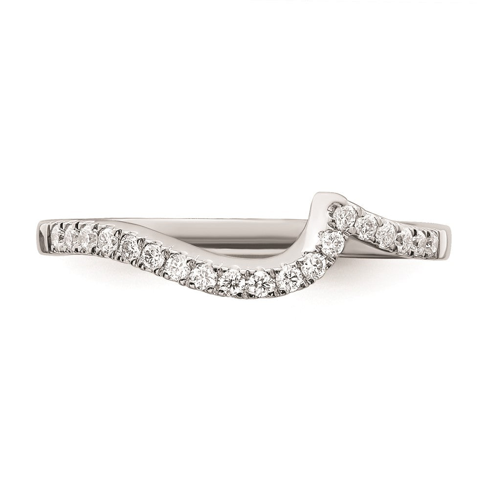 14K Weißgold Diamant-Trauring, konturiert